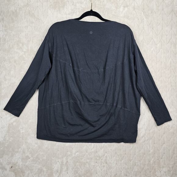 Lululemon Back In Action Shirt 8 Cotton Athleisure Gym Workout Breathable Black - Picture 3 of 6